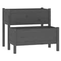 Miniatyrbilde 1 av 7: vidaXL Plantekasse svart 84,5x84x75 cm heltre furu