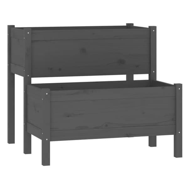 vidaXL Plantekasse svart 84,5x84x75 cm heltre furu