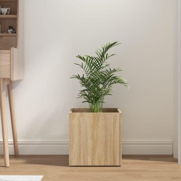 vidaXL plantekasse 40x40x40 cm konstrueret træ sonoma-eg