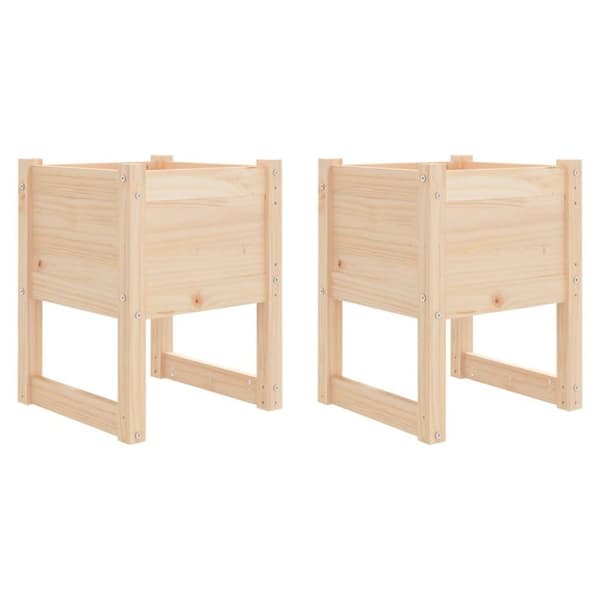 vidaXL plantekasser 2 stk. 40x40x52,5 cm massivt fyrretræ