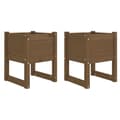 Miniatyrbillede 1 af 8: vidaXL plantekasser 2 stk. 40x40x52,5 cm massivt fyrretræ gyldenbrun