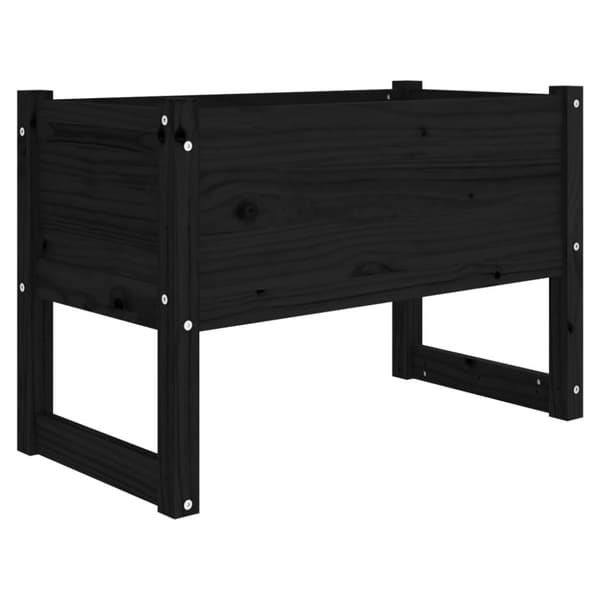 vidaXL plantekasse 78x40x52 cm massivt fyrretræ sort