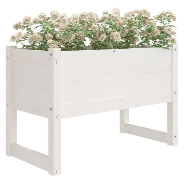 vidaXL plantekasse 78x40x52 cm massivt fyrretræ hvid