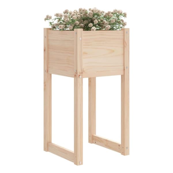 vidaXL Kukkalaatikot 2 kpl 40x40x81 cm täysi mänty