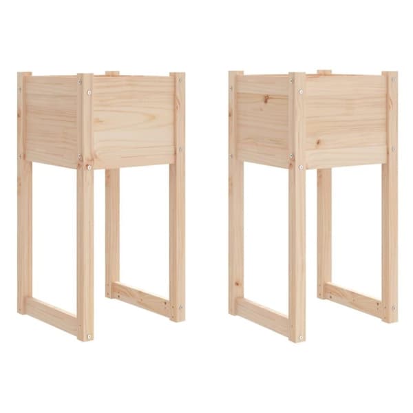 vidaXL Kukkalaatikot 2 kpl 40x40x81 cm täysi mänty