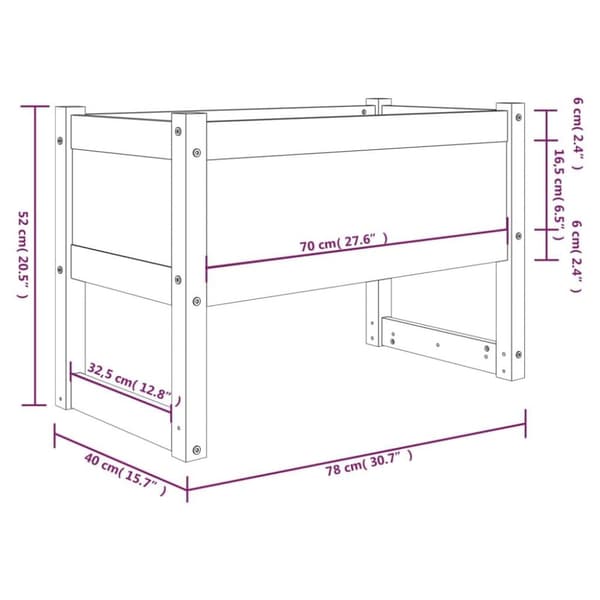 vidaXL plantekasse 78x40x52 cm massivt fyrretræ