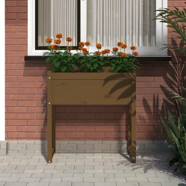 vidaXL Kukkalaatikko hunajanruskea 78x40x81 cm täysi mänty