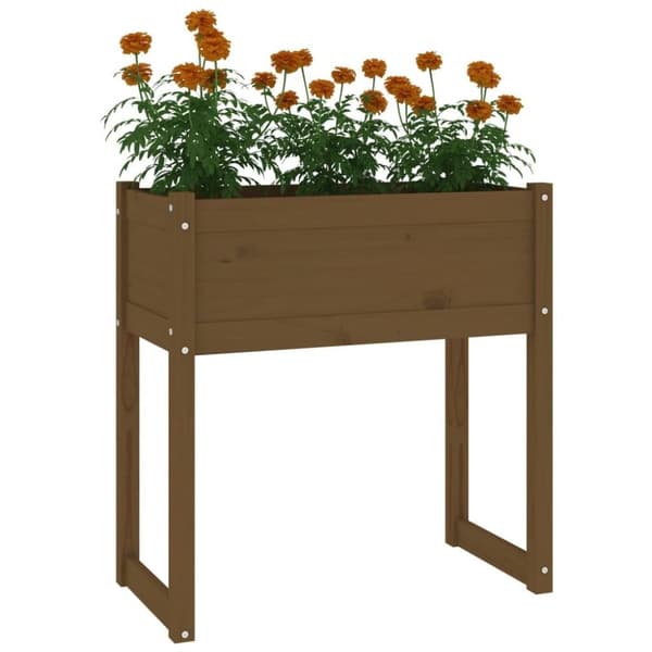 vidaXL Kukkalaatikko hunajanruskea 78x40x81 cm täysi mänty