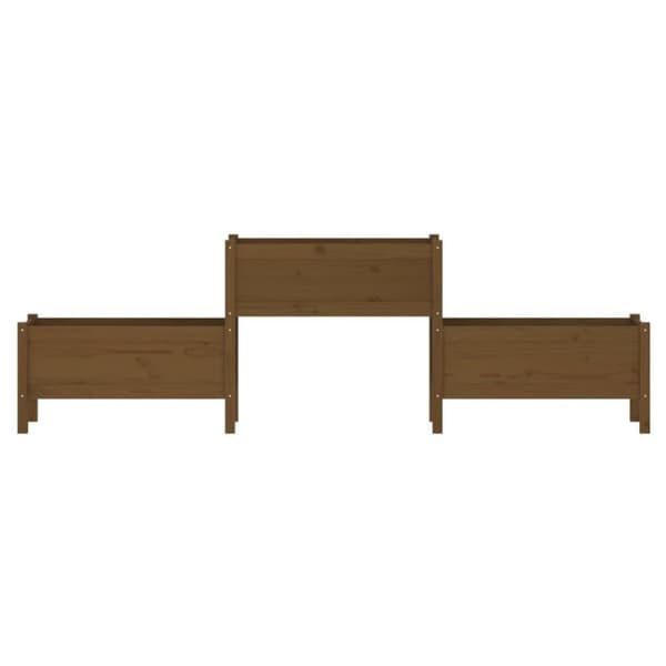 vidaXL plantekasse 245,5x44x75 cm massivt fyrretræ gyldenbrun