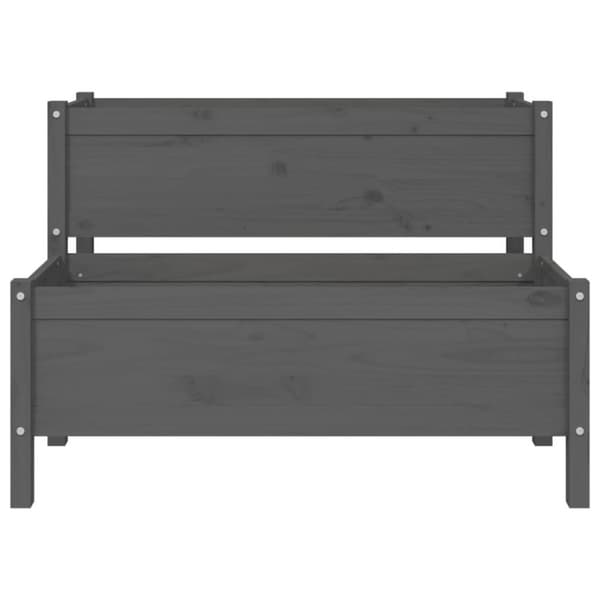 vidaXL Kukkalaatikko harmaa 110x84x75 cm täysi mänty