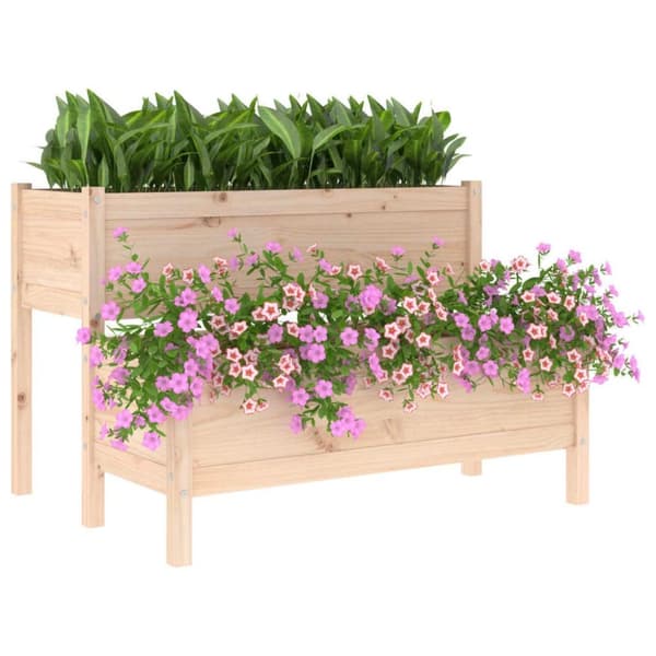 vidaXL plantekasse 110x84x75 cm massivt fyrretræ