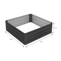Miniatyrbillede 5 af 6: ML-Design 4-delt højbed i metal til haven; 90x90x30 cm; 240 liter; antracit; vejrbestandig; rustfri; udendørs; plantekasse; blomsterkasse; havebed;