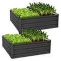 Miniatyrbillede 1 af 6: ML-Design 2 stk. Metal Højbedssæt til haven; 90x90x30 cm; 240 liter; Antracit; vejrbestandig; rustfri; udendørs; plantekasse; blomsterkasse; havebed;