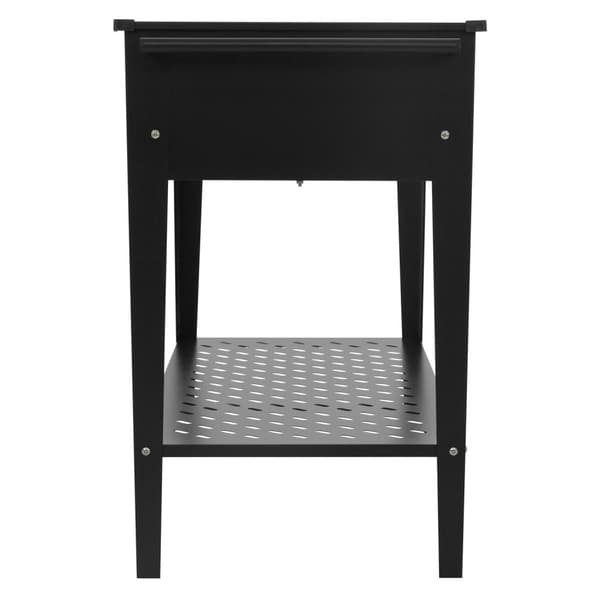 ML-Design 2 kpl metallinen siirrettävä korkeapenkki; 98x50x79;5 cm; musta; liikuteltava istutuslaatikko; pyörillä ja kahvalla; puutarhaan ja