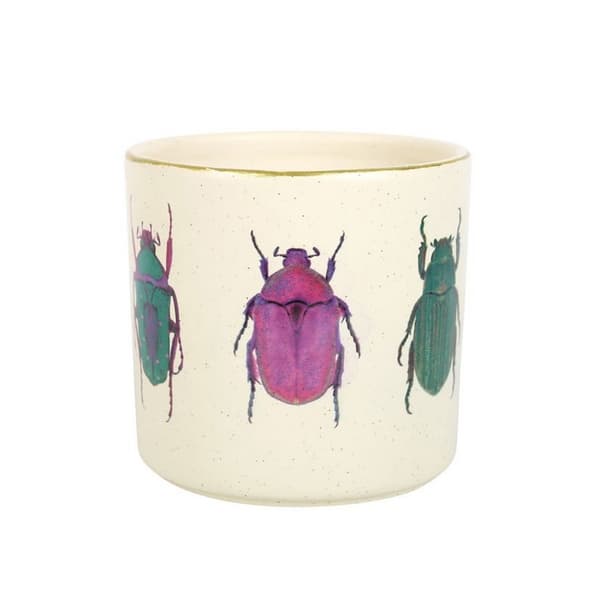 Something Different Whimsical Beetles Plant Pot Off White One Size