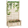 Miniatyrbilde 1 av 10: Plantekasse i tre med espalier for klatreplanter