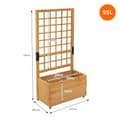 Miniatyrbillede 7 af 8: ML-Design plantekasse med espalier, 67,5×139×36,5 cm, brun, plantekasse med espalier, havespalier i massivt træ til klatreplanter, blomsterkasse