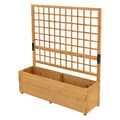 Pikkukuva 1 / 8: ML-Design istutuslaatikko säleiköllä, 119.5×139×36.5 cm, ruskea, istutuslaatikko kukkaruukku säleiköllä, puutarha säleikkö massiivipuuta