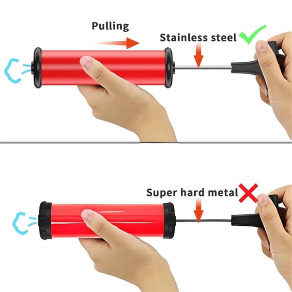 Bärbar luftpump handpumpset med nålar, munstycken och slang