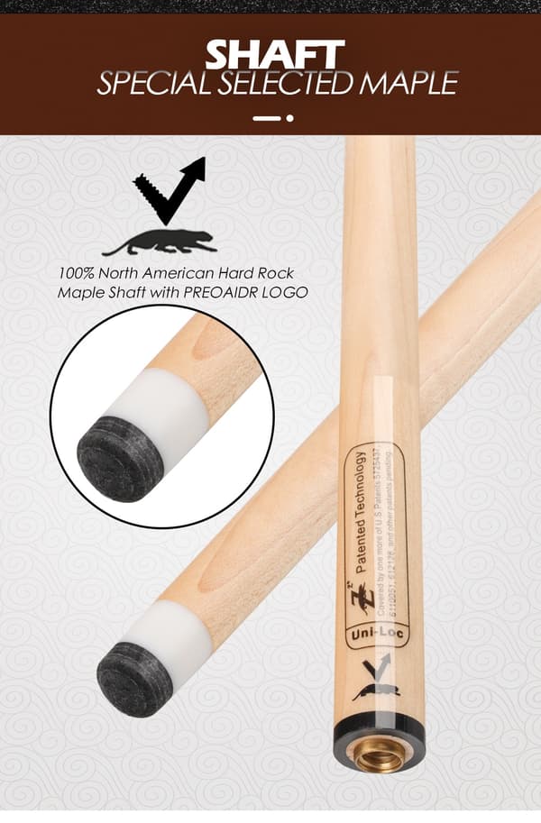 2022 Carom Cue 3 Cushion Cue Billard Korean Carom Cue Stick 11.8mm Tiger Emerald Tip Uni-loc Joint 142cm Libre Cue