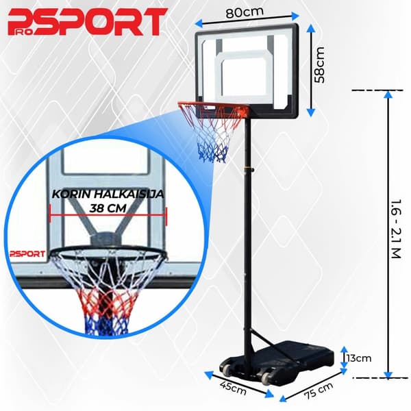 ProSport Basketball kurv børn 1,6-2,1 m