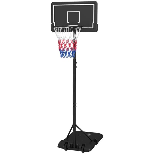 Rootz koripalloteline - Korkeussäädettävä - Siirrettävä - Täytettävä - Särkymätön takaseinä - Korin korkeus - Teräs-PE - Musta - 1,82 - 2,13 M