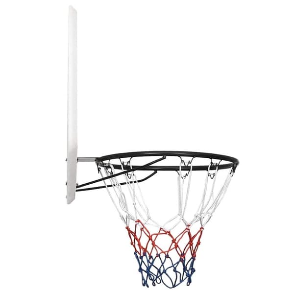 vidaXL Bakplate for basketballkurv hvit 90x60x2 cm polyeten