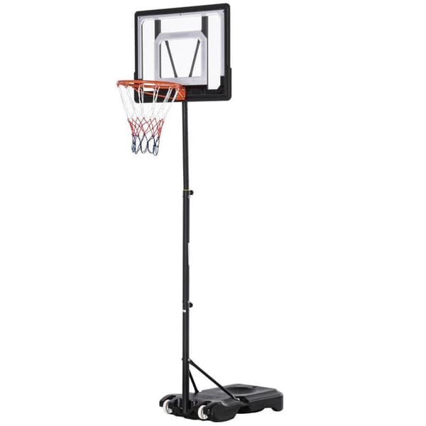 Rootz Basketball Stand - Højdejusterbart Basketball System Til Børn - Basketball Bøjle Med Hjul - Udvendig - Stål - PVC - HDPE - Sort - 83 x 75 x 206-