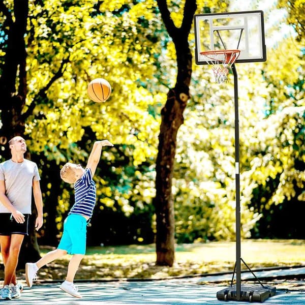 Rootz Mobilt Basketställ - Basketställ - Höjdjusterbart - Stål/plast - Svart - 90 x 165 x 302-352 cm