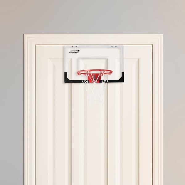 Basketballkurv med 3 bolde 45,5x30,5 cm hvid lavet af nylon og plast