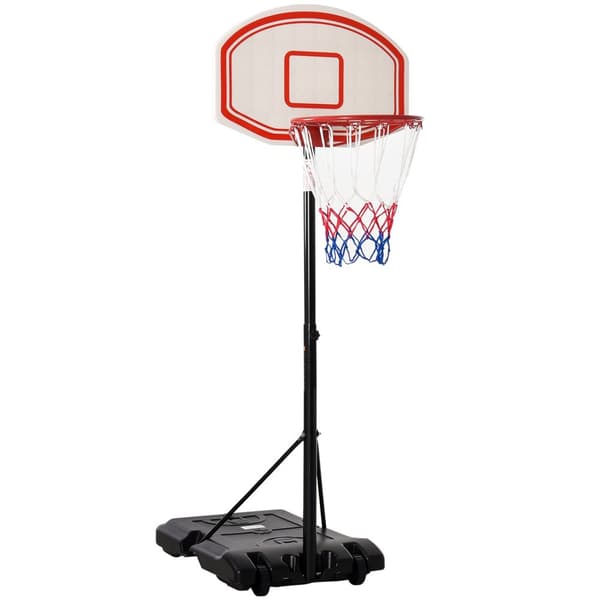 Justérbar Utomhus Basketkorg, 75.5x71x212-250 cm, Svart Vit