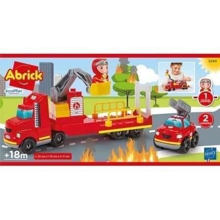 Ecoiffier Brandmansingripande, Abrick 3290, Bygglek för barn, 32 cm brandbil, Från 18 månader, Tillverkad i Frankrike