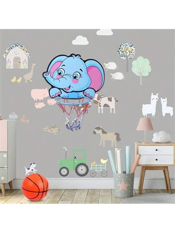OBOSOE Cartoon Basketball Board Hul hængende kurve til indendørs let at installere Sport for sjov Interaktivt Basketball Spil
