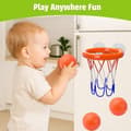 Miniatyrbillede 5 af 8: OBOSOE babybadelegetøj – Mini basketballkurv med sugekop og 3 bolde – indendørs sportslegetøj til børn