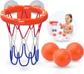 Miniatyrbillede 1 af 8: OBOSOE babybadelegetøj – Mini basketballkurv med sugekop og 3 bolde – indendørs sportslegetøj til børn
