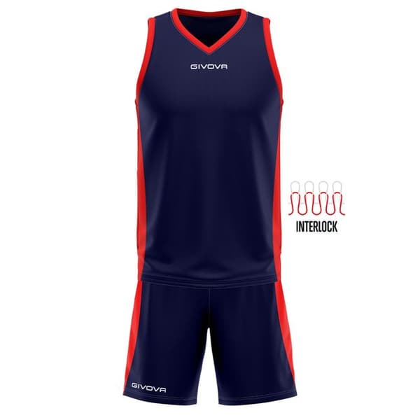 Ensemble tröja och shorts - Givova - Power - 100% polyester - Andas - Ribbad krage