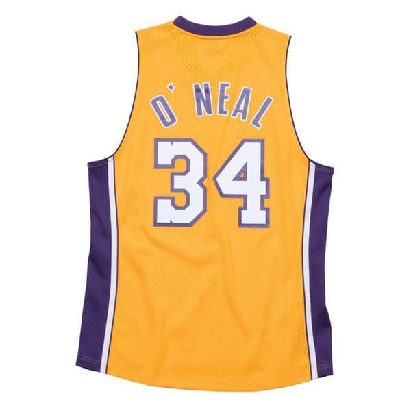 Maillot NBA Shaquille O'Neal Los Angeles Lakers 1999-00 Mitchell & ness Hardwood Classic swingman gul