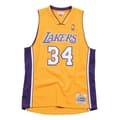 Miniatyrbild 1 av 2: Maillot NBA Shaquille O'Neal Los Angeles Lakers 1999-00 Mitchell &amp; ness Hardwood Classic swingman gul