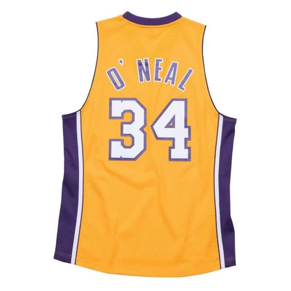 Maillot NBA Shaquille O'Neal Los Angeles Lakers 1999-00 Mitchell & ness Hardwood Classic swingman gul