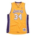 Miniatyrbild 1 av 3: Maillot NBA Shaquille O'Neal Los Angeles Lakers 1999-00 Mitchell &amp; ness Hardwood Classic swingman gul