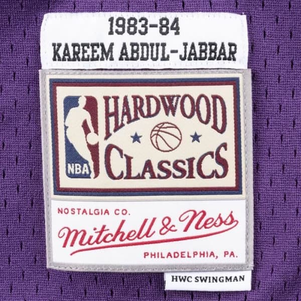 Maillot NBA Kareem Abdul-Jabbar Los Angeles Lakers 1983-84 Hardwood Classics Mitchell & Ness lila