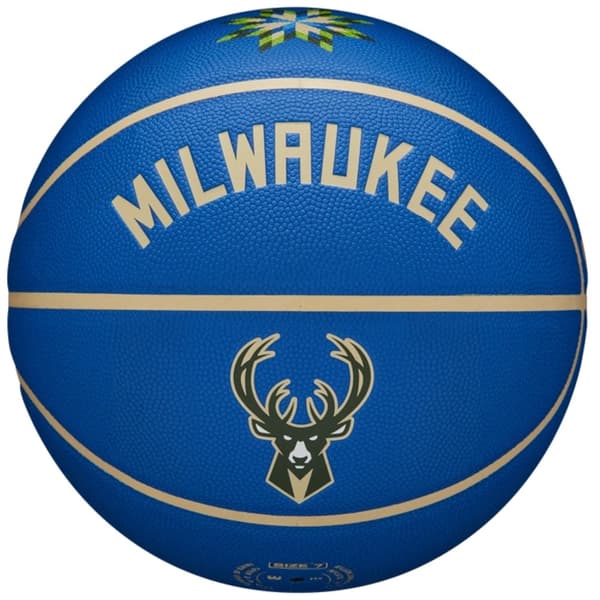 Wilson NBA Team City Collector Milwaukee Bucks Ball WZ4016417ID, Basketball, Unisex, blå, Størrelse: 7