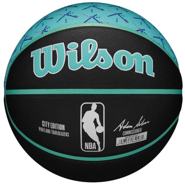 Wilson NBA Team City Collector Portland Trail Blazers Ball WZ4016425ID, Basketball, Unisex, sort, Størrelse: 7