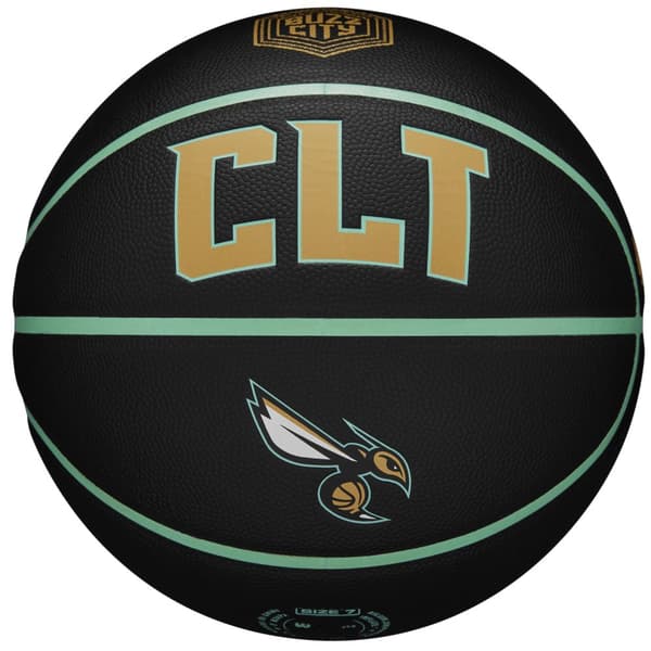 Wilson NBA Team City Collector Charlotte Hornets Ball WZ4016404ID, Basketball, Unisex, sort, Størrelse: 7