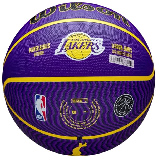 Wilson NBA Player Icon LeBron James Outdoor Ball WZ4027601XB, Basketball, Unisex, lilla, Størrelse: 7