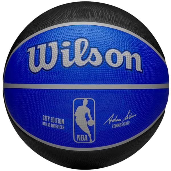 Wilson NBA Team City Edition Dallas Mavericks Out Ball WZ4024207XB, Basketball, Unisex, blå, Størrelse: 7