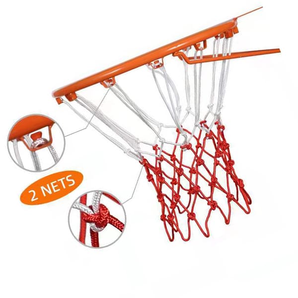 INF Rødt og hvitt basketballnett - 3,0 mm polypropylen 0