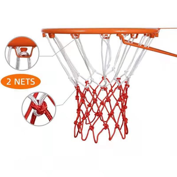 INF Rødt og hvitt basketballnett - 3,0 mm polypropylen 0