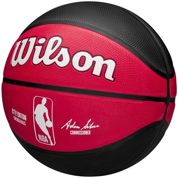 Basketboll, Unisex, Röd, Wilson NBA Team City Edition Chicago Bulls Utomhusboll WZ4024205XB