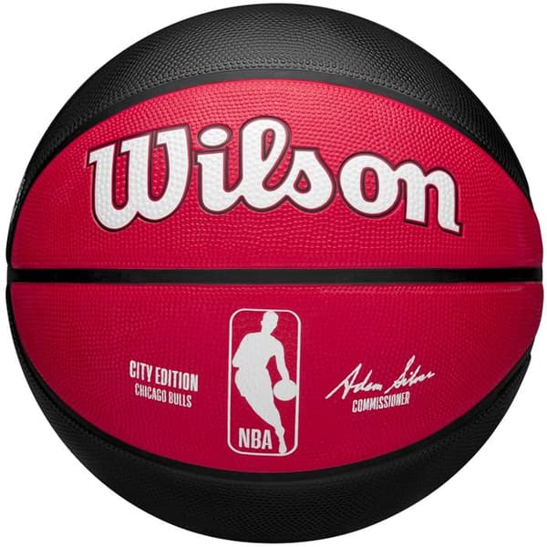 Basketboll, Unisex, Röd, Wilson NBA Team City Edition Chicago Bulls Utomhusboll WZ4024205XB